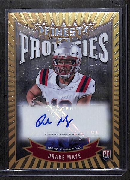 2024 Topps Finest Drake Maye Autographed Prodigies Rookie Card